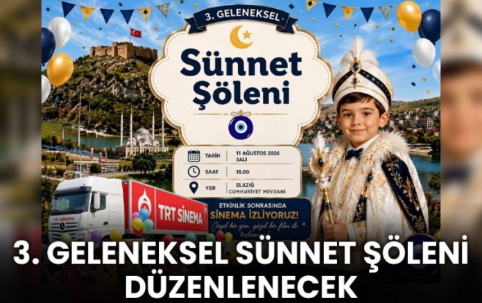 Elazığ'da 3. Geleneksel Sünnet Şöleni Düzenlenecek