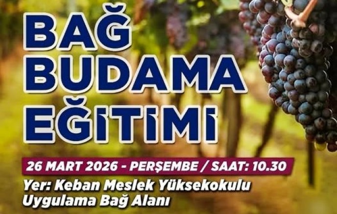 Keban'da 26 Martta Keban MYO'da  Bağ Hastalıkları ve Bağ budama eğitimi verilecek