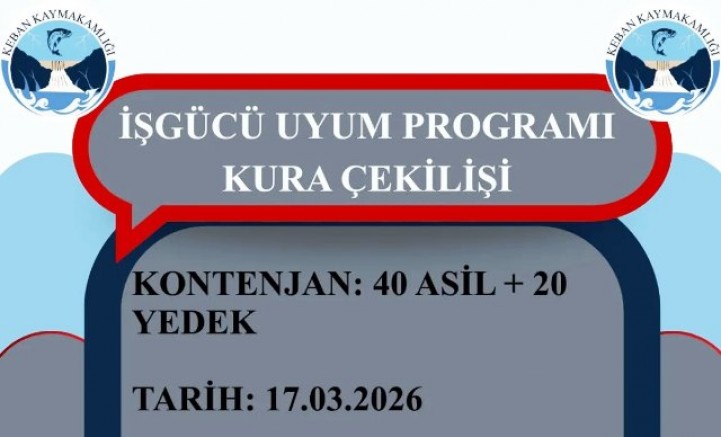 Keban  Kaymaklığı İŞKUR UYP kura tarihi belli oldu