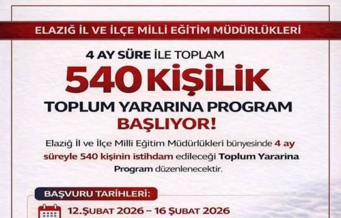 Keban ve Elazığ İlçelerinde 540 Kişilik İŞKUR  TYP Başvuruları başladı