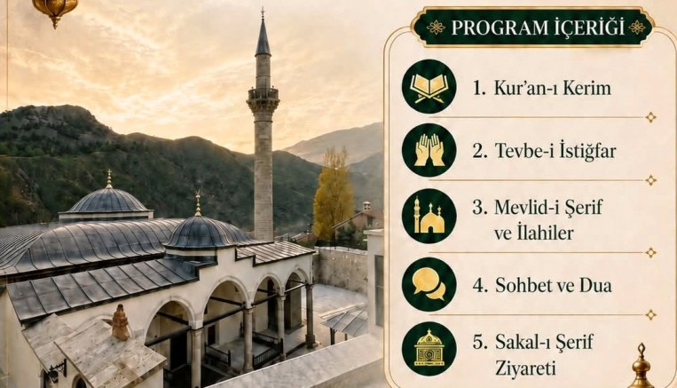 Keban'da Yarın Yusuf Ziya Paşa Camiinde Mevlid Kandilinde sakallı şerif ziyareti olacak