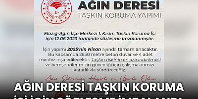 Ağın Deresi taşkın koruma işi için sözleşme imzalandı