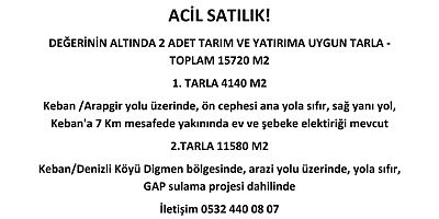 DENİZLİ KÖYÜNDE SATILIK TARLA