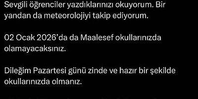 Elazığ ve İlçelerde Okullar 2 Ocak Cuma Günüde Tatil Edildi