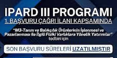 IPARD-III Başvurusu 12 Temmuzda başladı ! Son Tarih 16 Ağustos