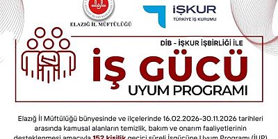 İŞKUR İlçeler Dahil Elazığ İl Müftülüğüne 152 geçici işçi alınacak: başvurular başladı
