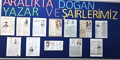 Keban'da Aralık Ayında Doğan şair ve yazarları tanıtan pano hazırlandı