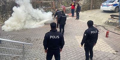 Keban'da Emniyet personellerine yangın tatbikatı