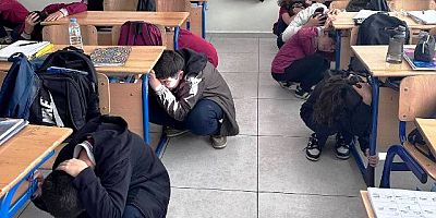 Keban'da okullarda Deprem tatbikatı yapıldı