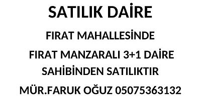 KEBAN'DA SATILIK FIRAT MANZARALI 3+1 DAİRE