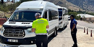 Keban Emniyeti  Okul önleri ve Servislere Denetim yaptı