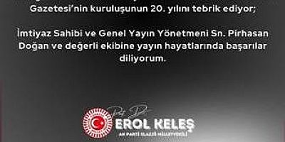 Keban Gazetesi'nin 20. Yaş günü Milletvekili Keleş ,STK,Basın camiası tebrikleriyle devam etti