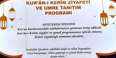Keban Halkı Geleneksel Kuranı Kerim ziyafeti ve Yemek  programına davetli
