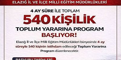 Keban ve Elazığ İlçelerinde 540 Kişilik İŞKUR  TYP Başvuruları başladı