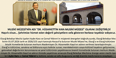 Kebanlı Hemşerimizin ismi Elazığ'da Müzede yaşayacak