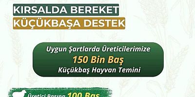 Tarım'dan Çiftçiye Proje ile 100 küçükbaş verilecek