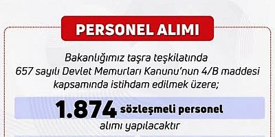 Tarım ve Orman Bakanlığına 1874 personel alınacak