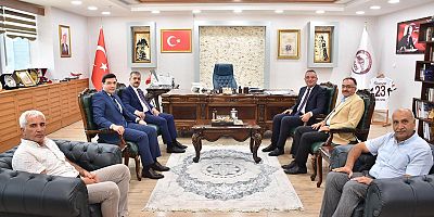 Vekil Keleş,Keban Kaymakam Atalık,Meclis üyesi Can, Başkan Tunç, Genel Sekreter Yatkın'ı ziyaret etti
