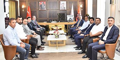 Vekil Keleş, Keban Kaymakamı Atalık,İl Genel Meclis üyesi Can Bölge Müdürü Güneş'i ziyaret etti