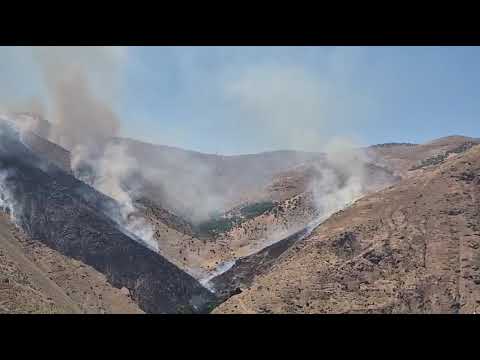 Keban Nimri Dağında çıkan yangına müdahale ediliyor